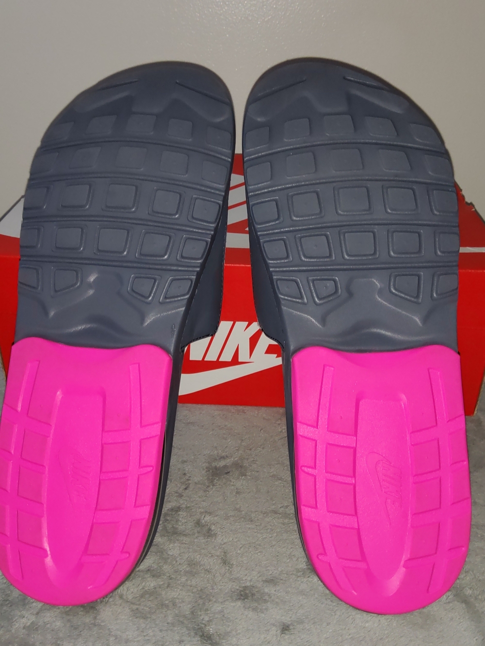 * Nike Women's Air Max Camden Slide Sandals Flipflops Grey Pink Blast Size 11 - Picture 13 of 14